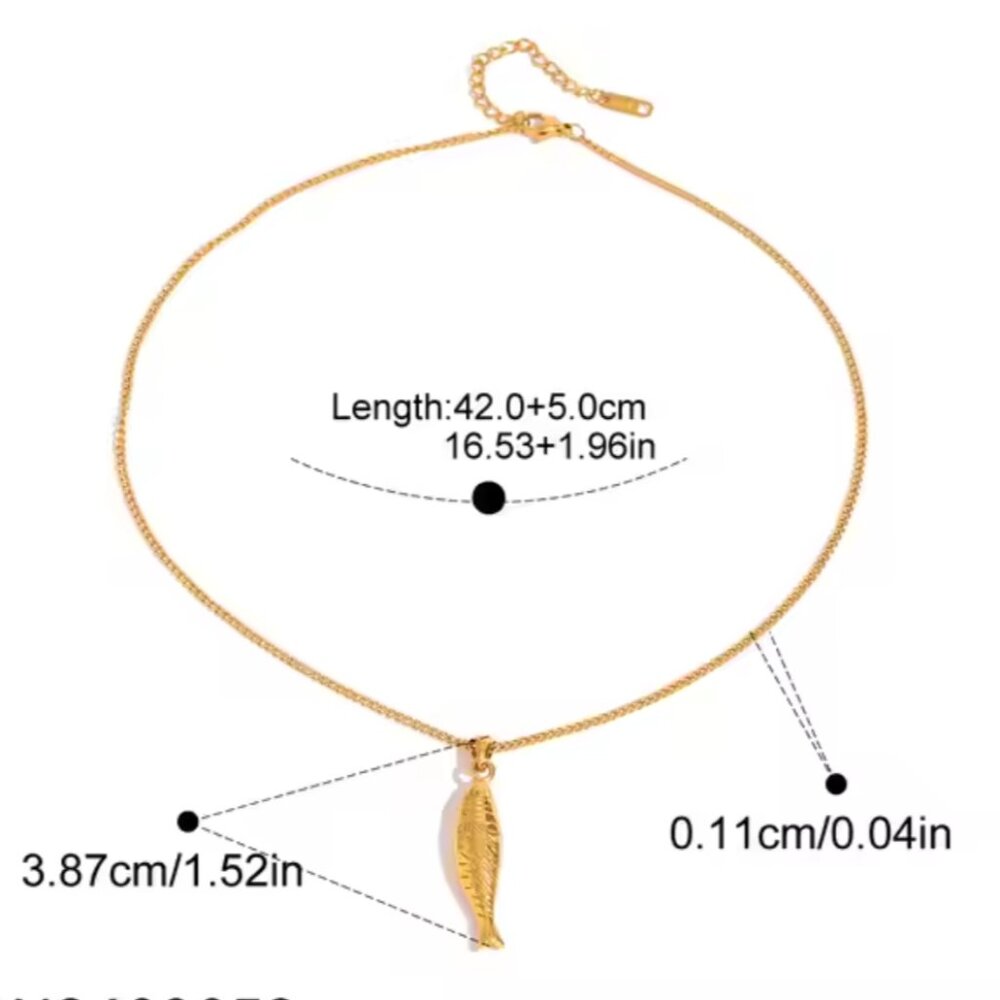 Waterproof Gold Sardine Necklace Coastal Fish Pendant for Summer Outfits PRETTY - Picture 12 of 12